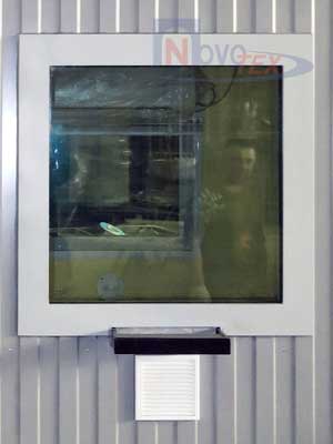 Глухой пулестойкий оконный блок ОБ-50 с передаточным лотком