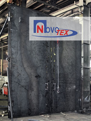 Ворота бронированные двупольные распашные глухие ВБ-33 (в процессе производства). 3 класс пулестойкости, 3 класс взломостойкости