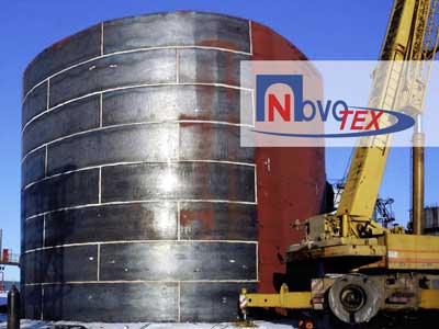 Покрытие вертикального резервуара грунтом