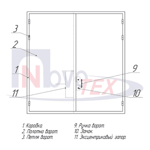 Чертеж ВМР, ворота металлические распашные